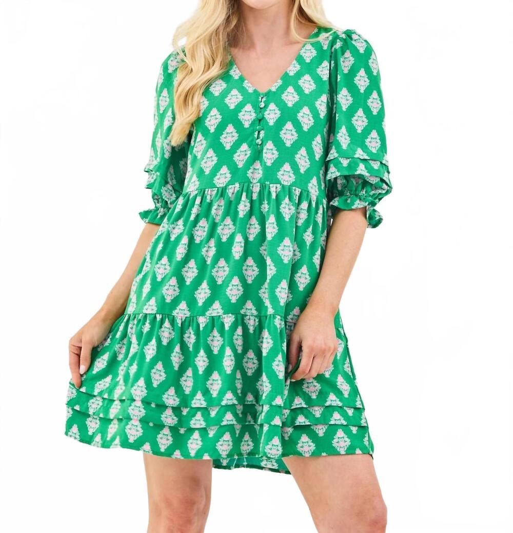 NEW MARY SQUARE raya early riser dress in green